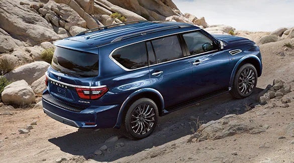 2023 Nissan Armada ascending off road hill illustrating body-on-frame construction. | Benton Nissan of Oxford in Oxford AL